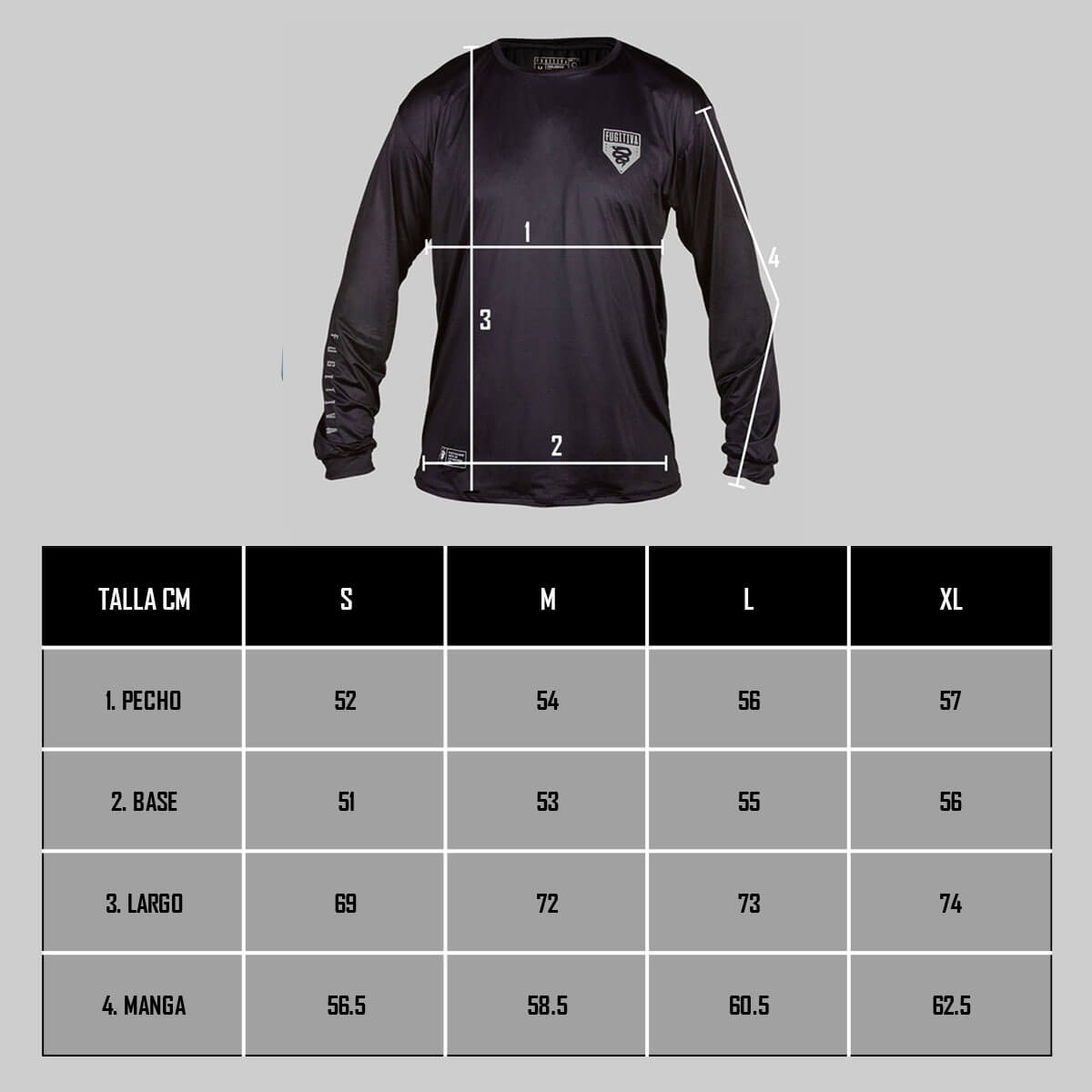 Jersey Manga Larga FGTV Negro-Reflectivo
