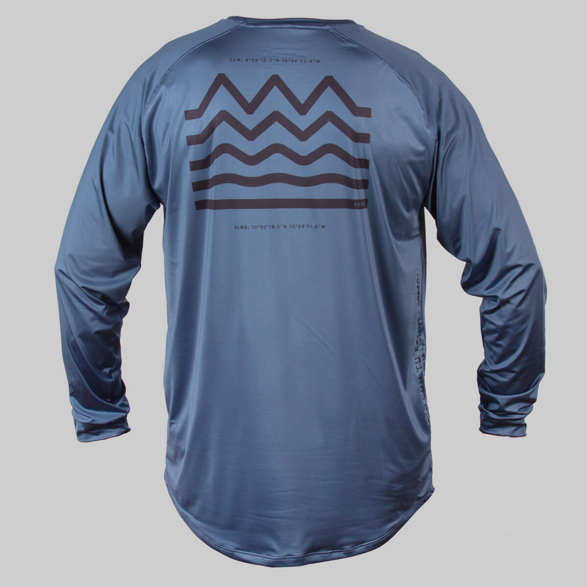 WATER AND MOUNTAIN JERSEY LONG SLEEVE PETROLEUM BLUE 