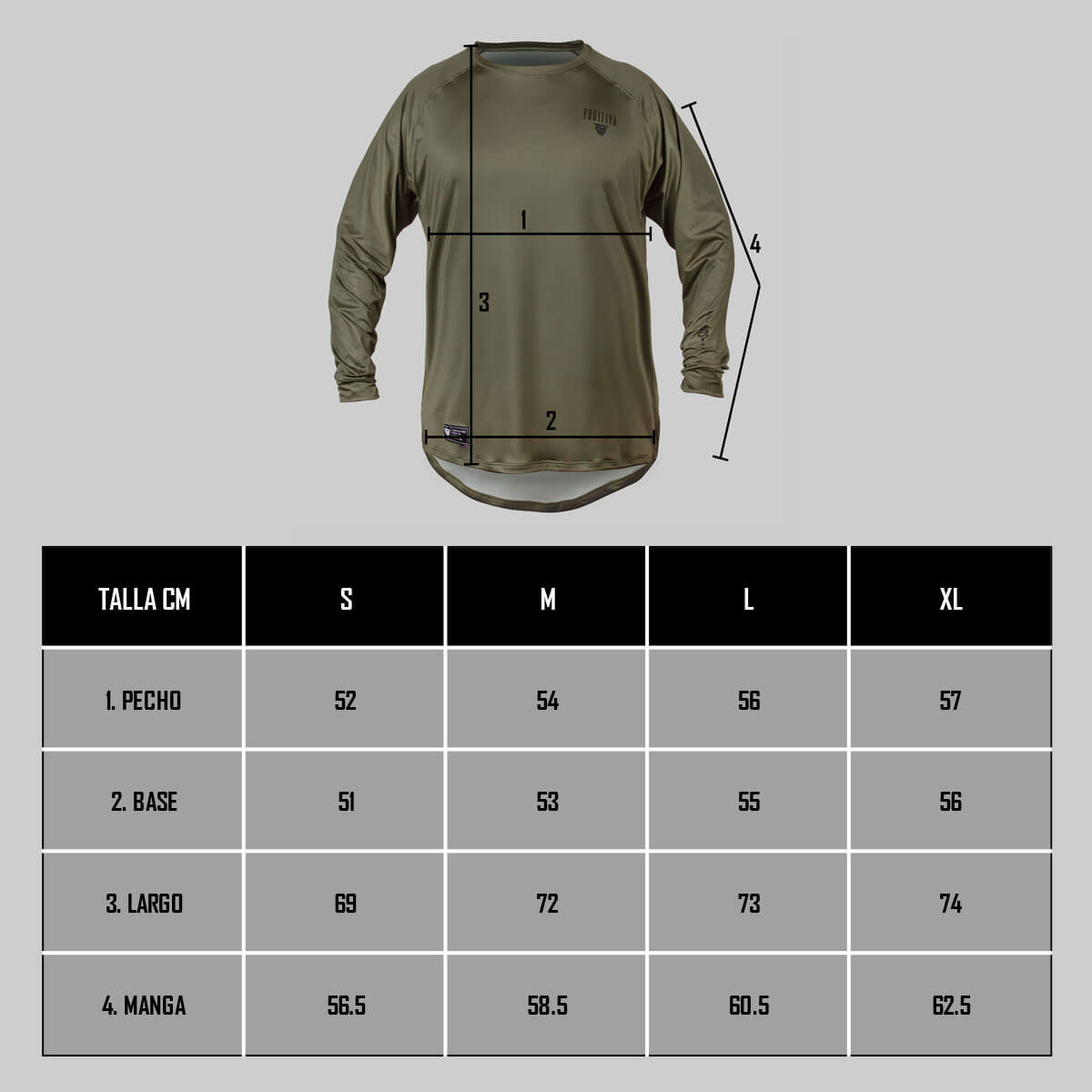 JERSEY SALVAJE MANGA LARGA VERDE MILITAR